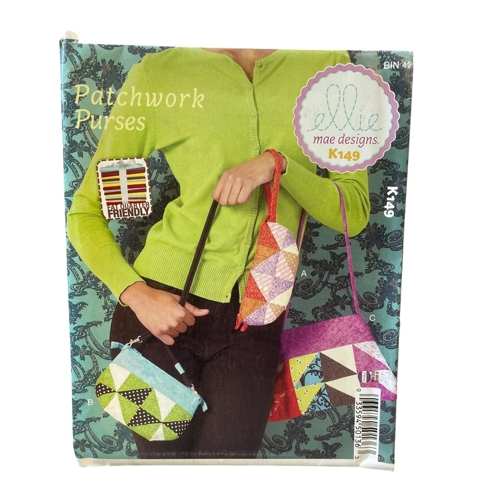 Ellie Mae Designs K149 Patchwork Purses Sewing Pattern Uncut FF